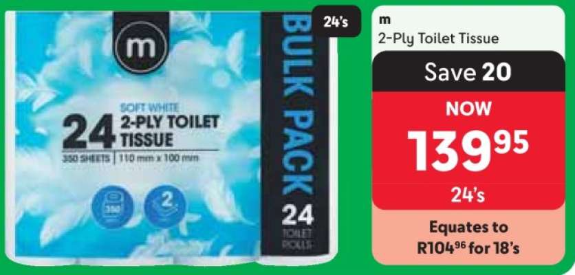 m 2-Ply Toilet Tissue