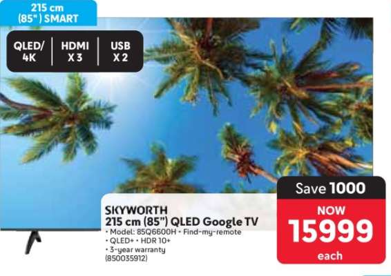 SKYWORTH 215 cm (85") QLED Google TV
