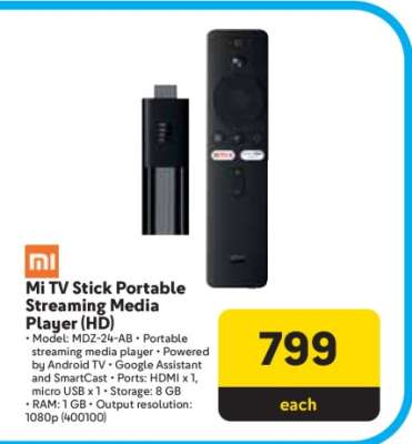 Mi TV Stick Portable Streaming Media Player (HD)