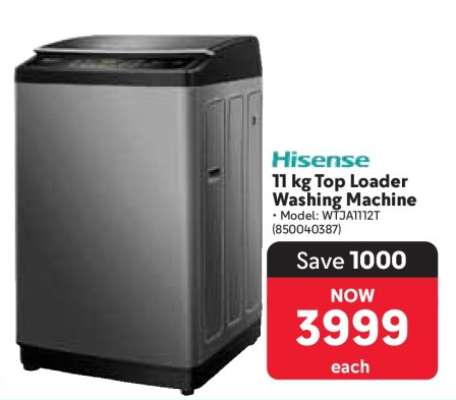 Hisense 11 kg Top Loader Washing Machine