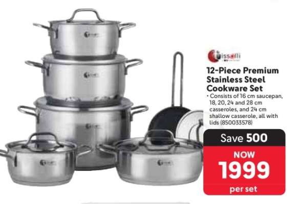 12-Piece Premium Stainless Steel Cookware Set
