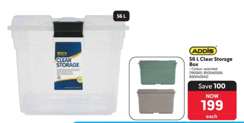 ADDIS 56 L Clear Storage Box