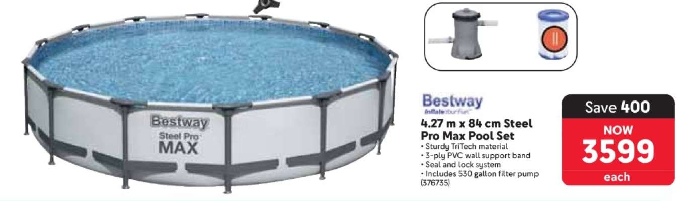Bestway 4.27 m x 84 cm Steel Pro Max Pool Set