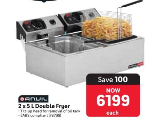 Anvil 2 x 5 L Double Fryer