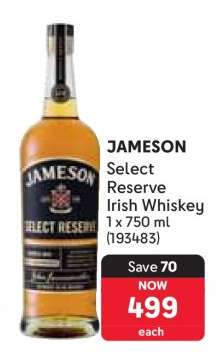 Jameson Select Reserve Irish Whiskey