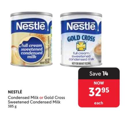NESTLÉ Condensed Milk or Gold Cross Sweetened Condensed Milk