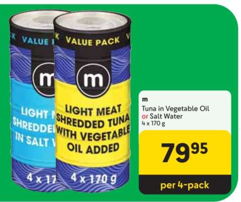 Tuna in Vegetable Oil or Salt Water