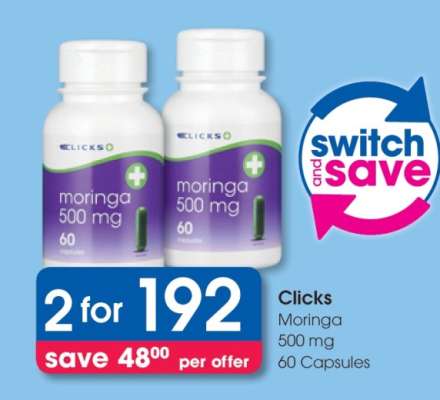 Clicks Moringa 500 mg 60 Capsules
