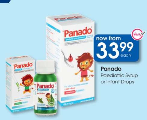 Panado Paediatric Syrup or Infant Drops