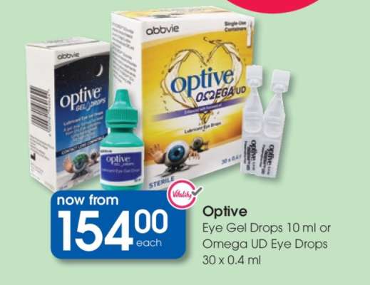 Optive Eye Gel Drops or Omega UD Eye Drops