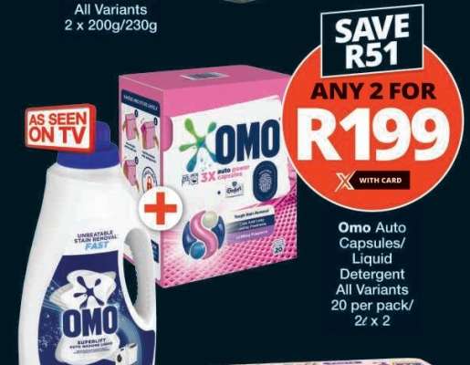 Omo Auto Capsules/Liquid Detergent