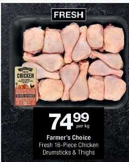 Farmer's Choice Fresh 16-Piece Chicken Drumsticks & Thighs