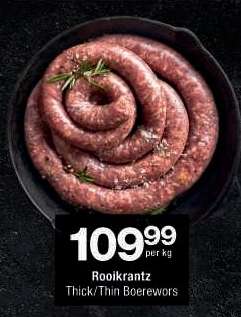 Rooikrantz Thick/Thin Boerewors