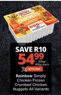 Rainbow Simply Chicken Frozen Crumbed Chicken Nuggets