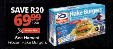 Sea Harvest Frozen Hake Burgers