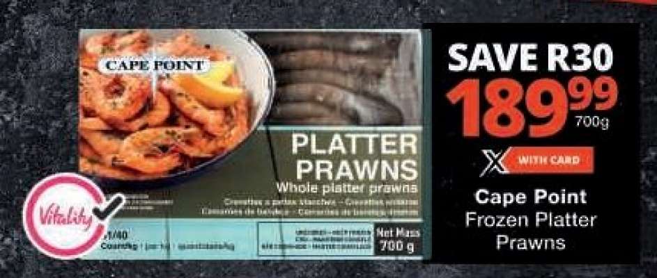 Cape Point Frozen Platter Prawns