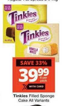 Tinkies Filled Sponge Cake All Variants