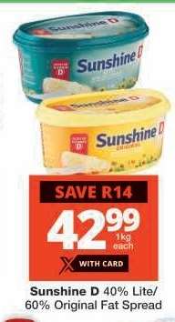 Sunshine D 40% Lite/60% Original Fat Spread
