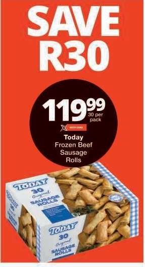 TODAY FROZEN BEEF SAUSAGE ROLLS