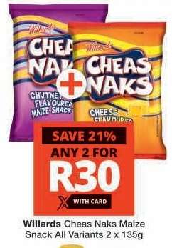 WILLARDS CHEAS NAKS MAIZE SNACK