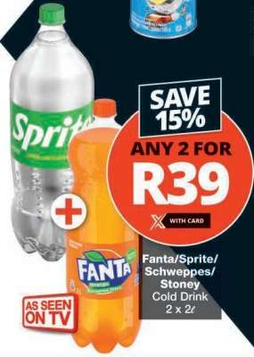 Fanta/Sprite/Schweppes/Stoney Cold Drink