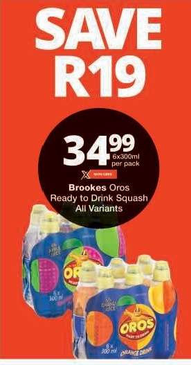 Brookes Oros Ready to Drink Squash