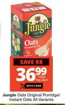Jungle Oats Original Porridge/Instant Oats All Variants