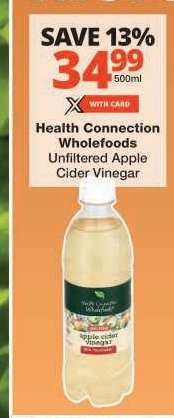 Health Connection Wholefoods Unfiltered Apple Cider Vinegar