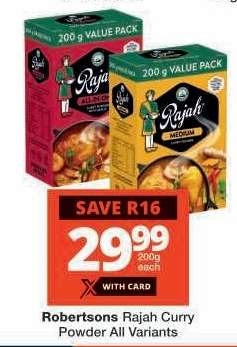 ROBERTSONS RAJAH CURRY POWDER all variants