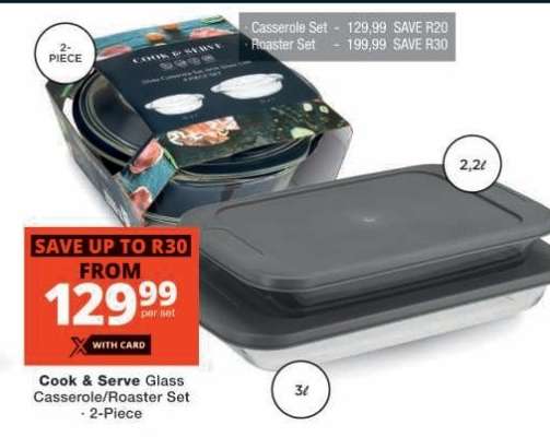 Cook & Serve Glass Casserole/Roaster Set - 2-Piece