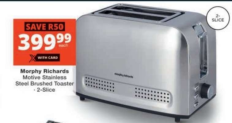 Morphy Richards Motive Stainless Steel Brushed Toaster - 2-Slice