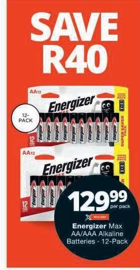 Energizer Max AA/AAA Alkaline Batteries - 12-Pack