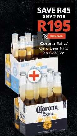Corona Extra/Cero Beer NRB 2 x 6x355ml