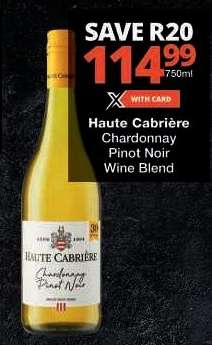 Haute Cabrière Chardonnay Pinot Noir Wine Blend