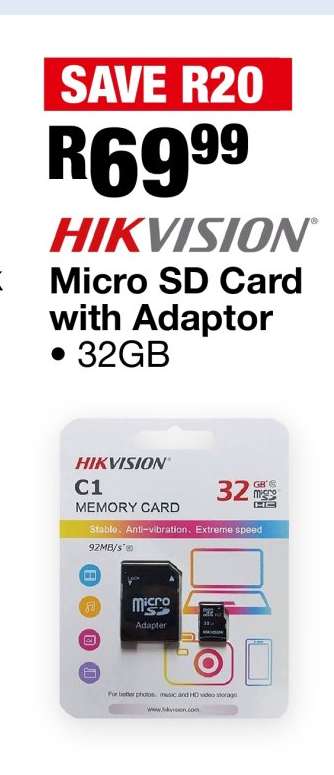 HIKVISION Micro SD Card with Adaptor