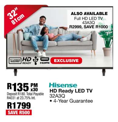 Hisense HD Ready LED TV 32A3Q