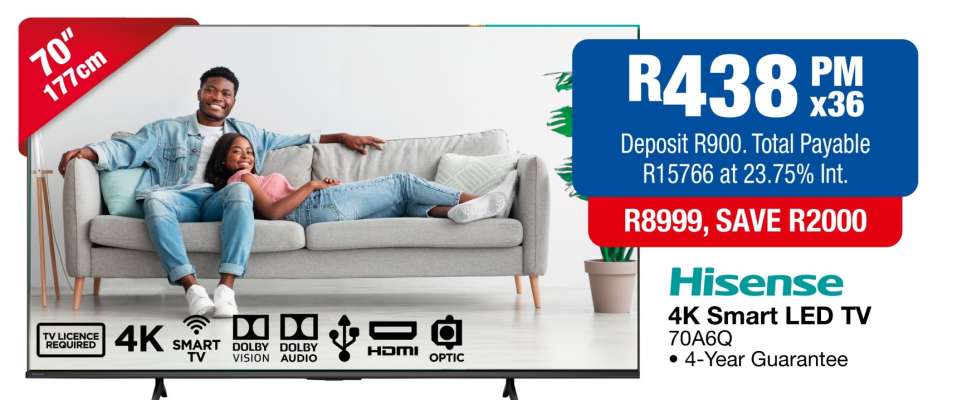 Hisense 4K Smart LED TV 70A6G