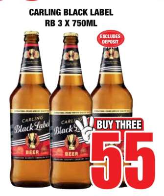 CARLING Black Label RB 3 x 750ml