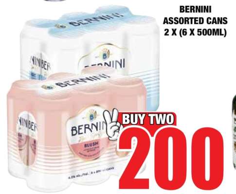 BERNINI ASSORTED CANS 2 X (6 X 500ML)