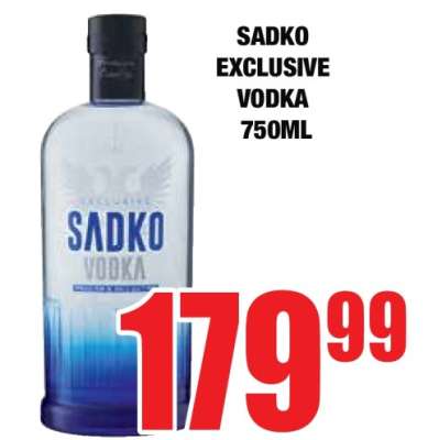 SADKO EXCLUSIVE VODKA 750ML