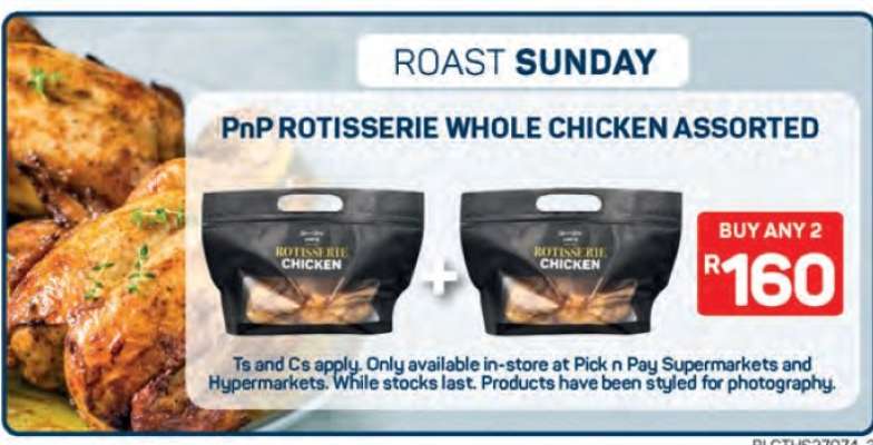 PnP Rotisserie Whole Chicken Assorted