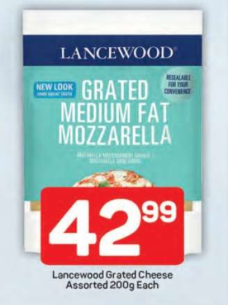 Lancewood Grated Cheese Assorted 200g Each