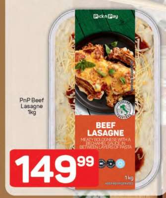 PnP Beef Lasagne 1kg
