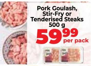 Pork Goulash, Stir-Fry or Tenderised Steaks
