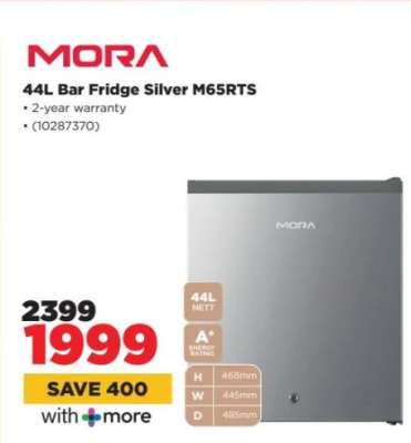 MORA 44L Bar Fridge Silver M65RTS