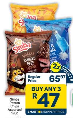 Simba Potato Chips Assorted 120g
