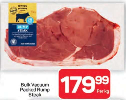 Bulk Vacuum Packed Rump Steak