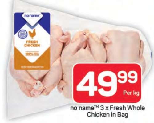 no name™ 3 x Fresh Whole Chicken in Bag