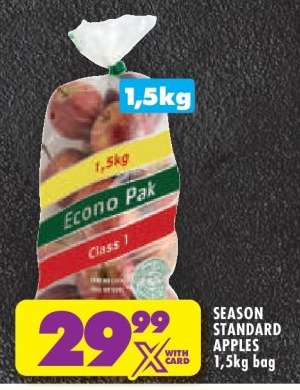SEASON STANDARD APPLES 1,5kg bag