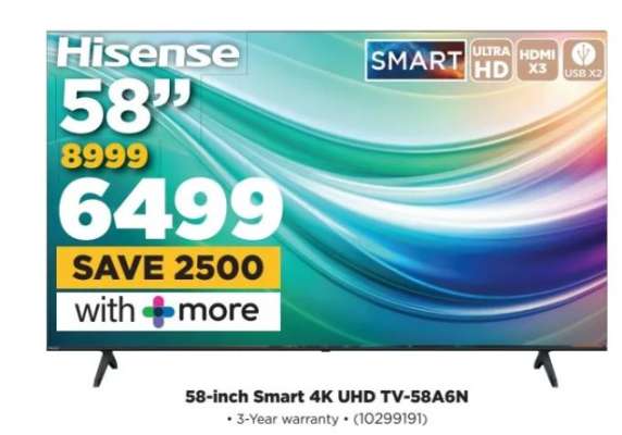 Hisense 58-inch Smart 4K UHD TV-58A6N